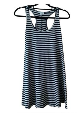 Cotton On Striped Racerback Swing Dress Black White Trapeze Tank Dress Size S